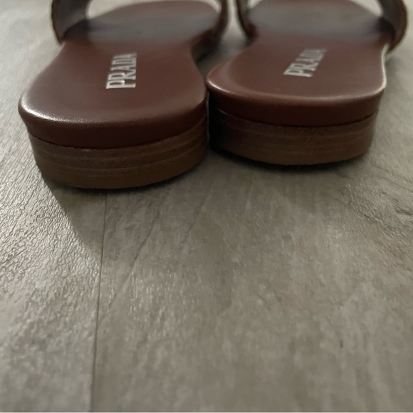 Prada embroidered Flat Sandals size 6 - Picture 6 of 10